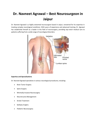 Dr. Navneet Agrawal – Best Neurosurgeon in Jaipur