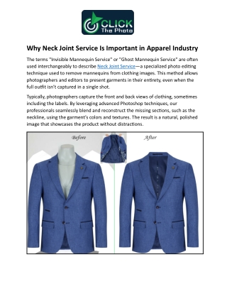 (30) Why Neck Joint Service Is Important in Apparel Industry