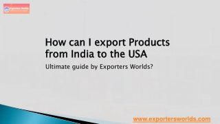 how can i export products from india
