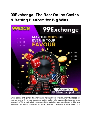 99Exchange_ The Best Online Casino & Betting Platform for Big Wins