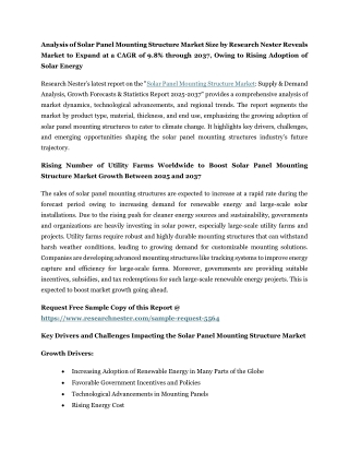 Solar Panel Mounting Structures Market trend 2037