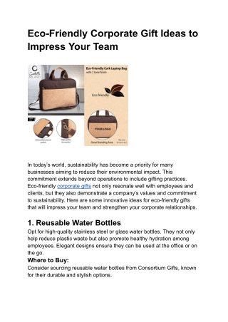 Eco-Friendly Corporate Gift Ideas to Impress Your Team