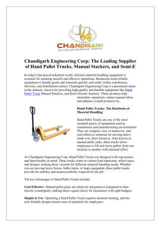 Hand Pallet Truck