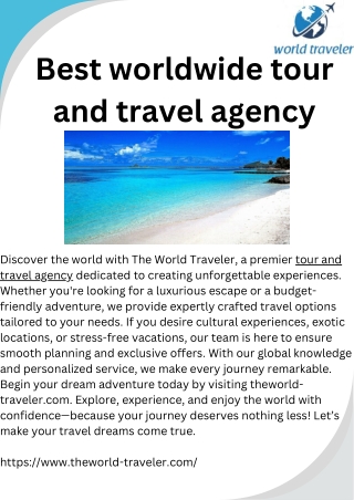 Best worldwide tour and travel agency