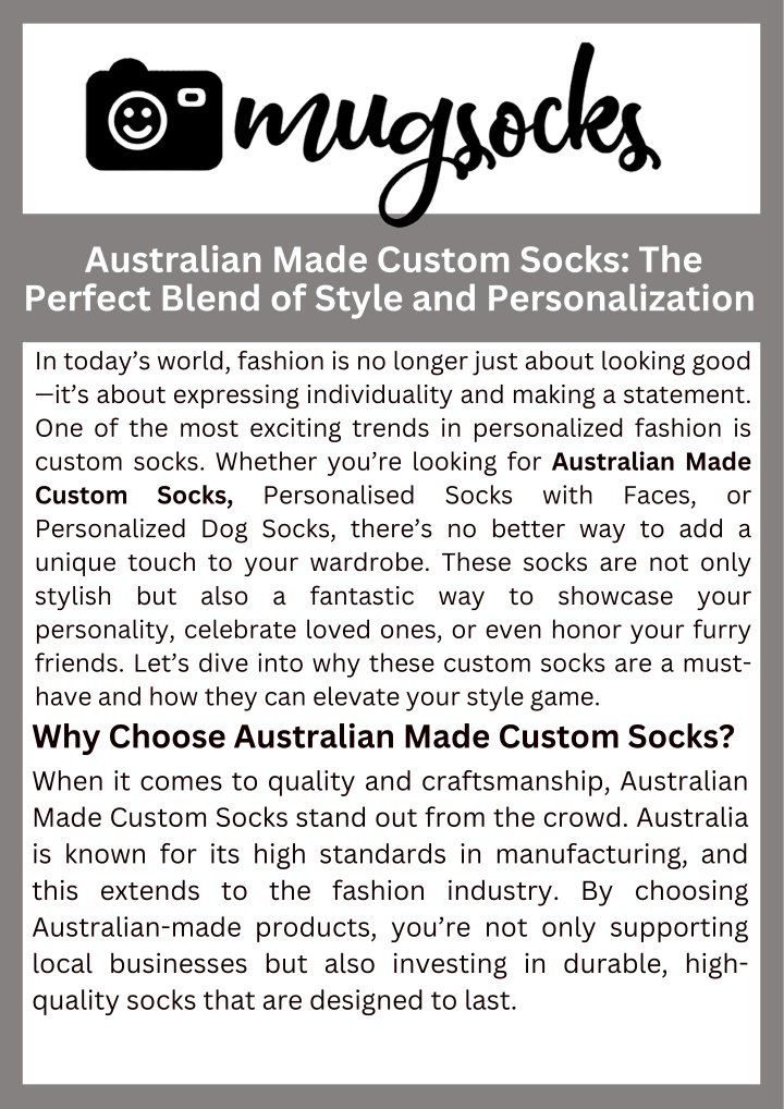 australian made custom socks the perfect blend