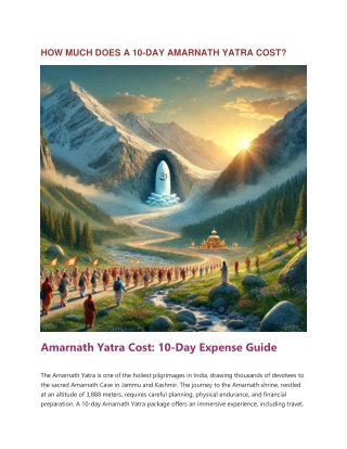 how much does a 10 day amarnath yatra cost