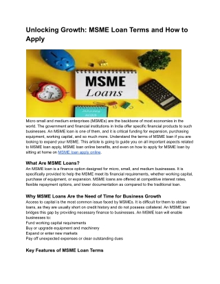 msme loan apply