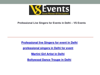 Professional Live Singers for Events in Delhi – VS Events