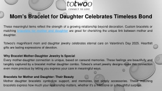 Mom's Bracelet for Daughter Celebrates Timeless Bond