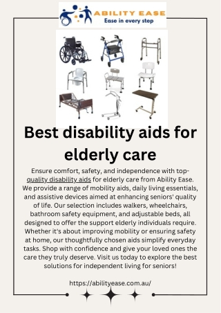 Best disability aids for elderly care