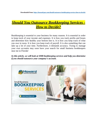 Should You Outsource Bookkeeping Services - How to Decide?