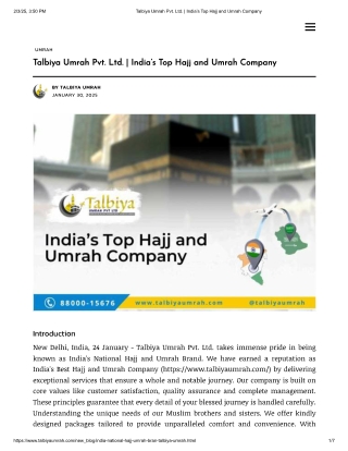 Talbiya Umrah Pvt. Ltd. - India’s Top Hajj and Umrah Company