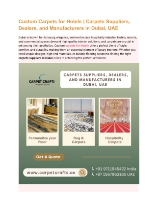 Custom Carpets for Hotels _ Carpets Suppliers, Dealers, and Manufacturers in Dubai, UAE