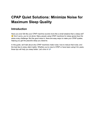 cpap quiet solutions minimize noise for maximum