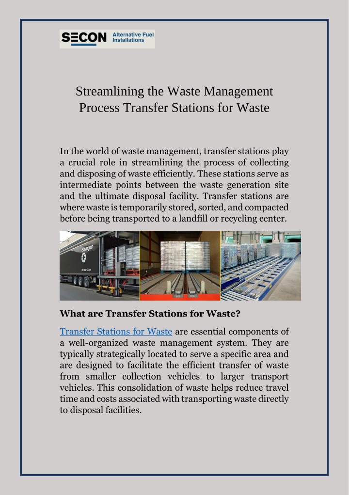 streamlining the waste management process