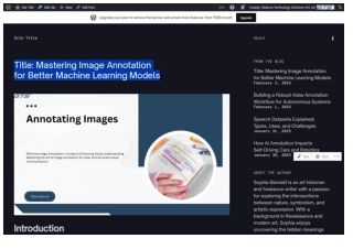 Title Mastering Image Annotation for Better Machine Learning Models