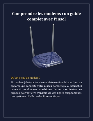 Comprendre les modems- un guide complet avec Pinsol