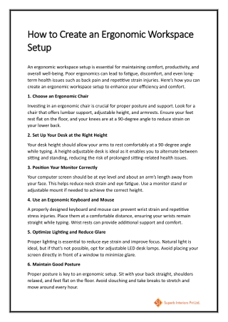 How to Create an Ergonomic Workspace Setup