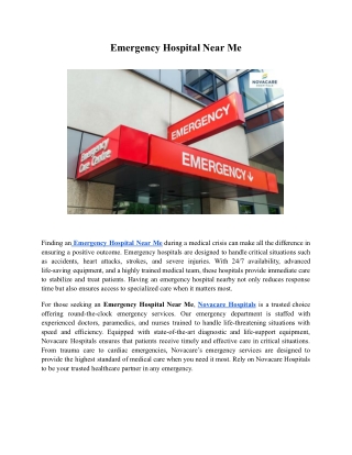 Emergency Hospital Near Me
