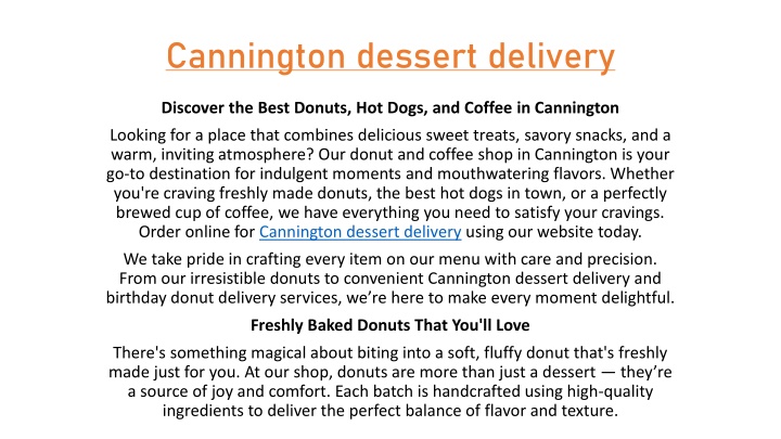 cannington dessert delivery