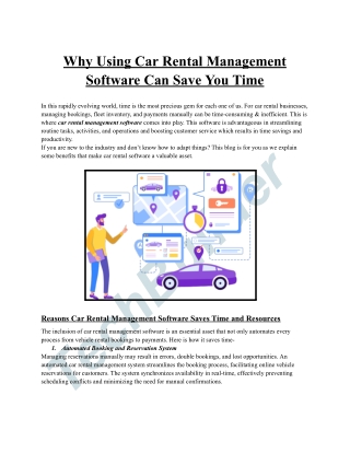 Car Rental Management Software Can Save You Time