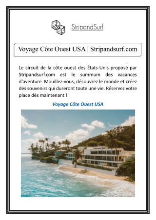 Voyage Côte Ouest USA | Stripandsurf.com