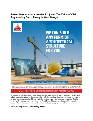Smart Solutions for Complex Projects: The Value of Civil Engineering Consultancy
