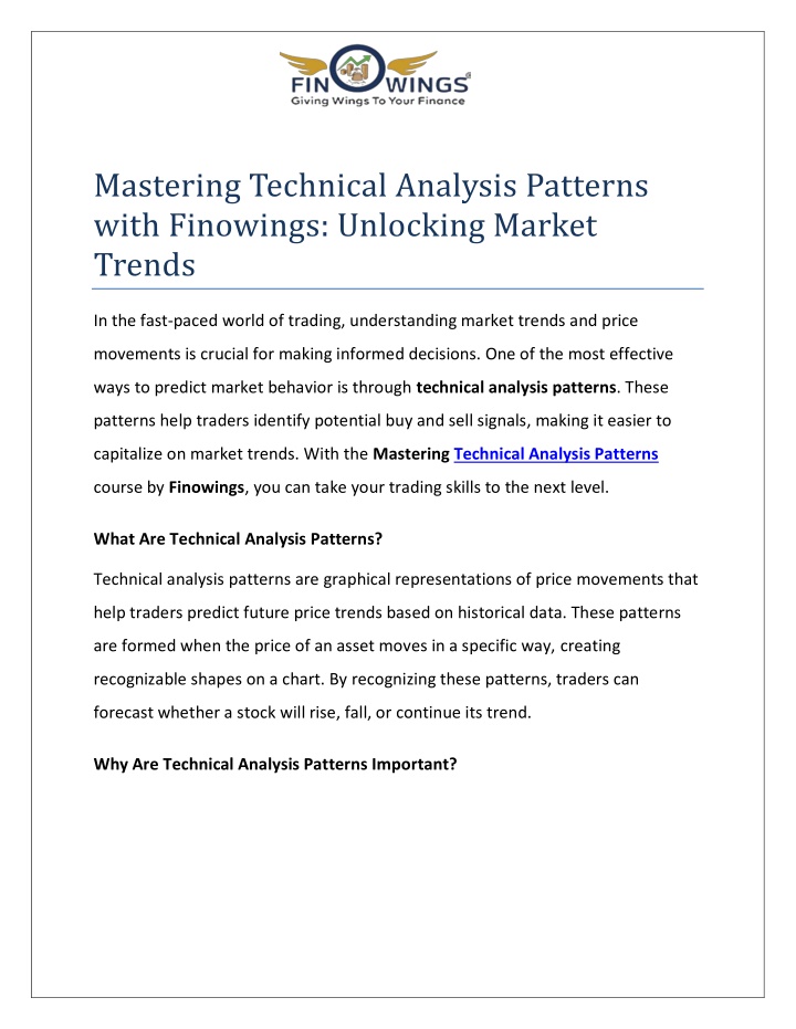 mastering technical analysis patterns with