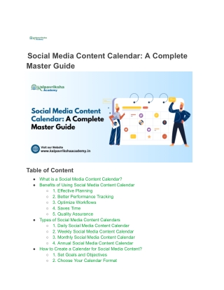 Social Media Content Calendar: A Complete Master Guide