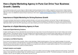 How a Digital Marketing Agency in Pune Can Drive Your Business Growth | Saletify