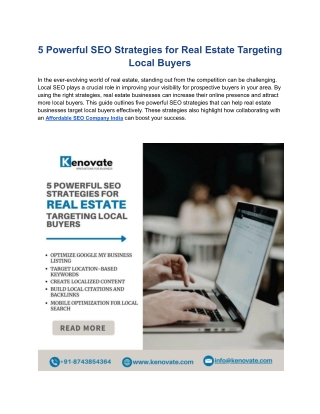 5 Powerful SEO Strategies for Real Estate Targeting Local Buyers