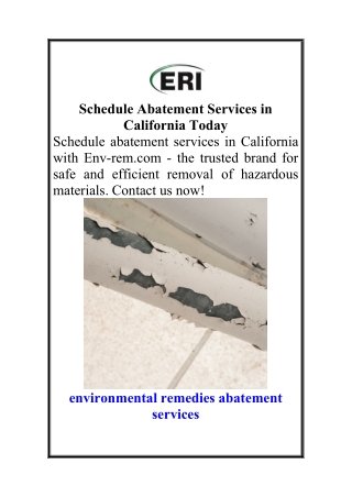 schedule abatement services in california today