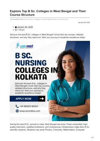 larnmbbs.com-Explore Top B Sc Colleges in West Bengal and Their Course Structure