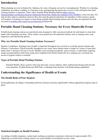 Portable Hand Cleaning Stations: Vital for every single Huntsville Occasion