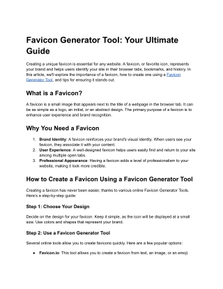 favicon generator tool your ultimate guide