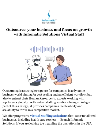 Outsource your business and focus on growth with Infomatic Solutions Virtual Staff