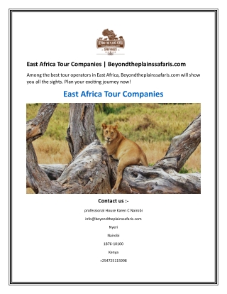 East Africa Tour Companies  Beyondtheplainssafaris.com