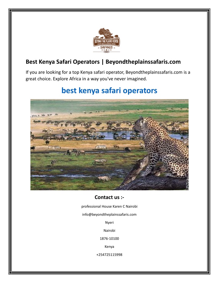 best kenya safari operators