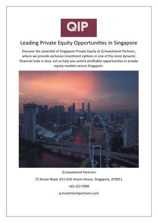 Leading Private Equity Opportunities in Singapore