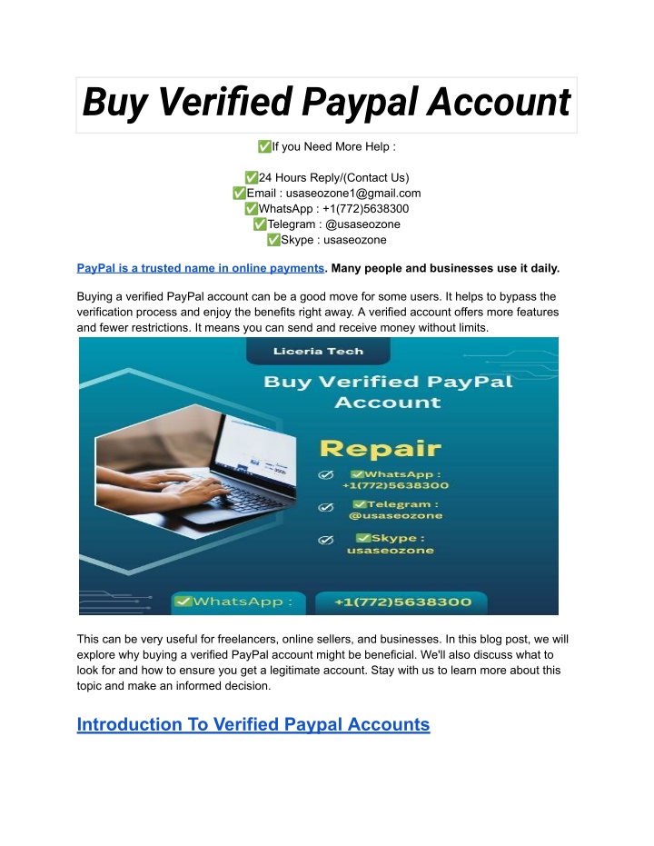 buy verified paypal account