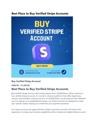 Top 8 Best Sites to Buying Verified Stripe Account