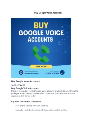 10 best sites to Buy Google Voice Accounts with USA