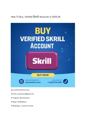 How To Buy, Verified Skrill Accounts In 2025,26