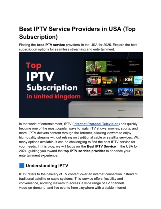 Best IPTV Service Providers in USA (Top Subscription)