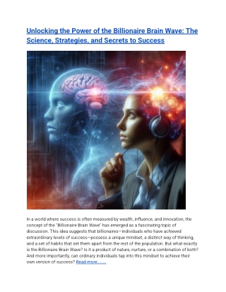 unlocking the power of the billionaire brain wave