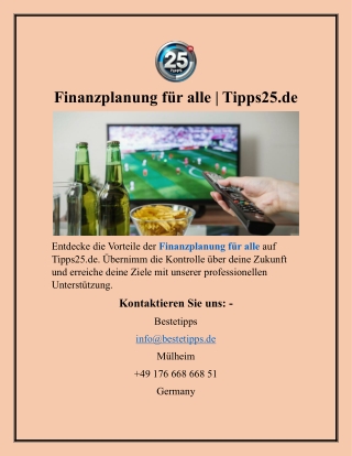 Finanzplanung für alle Tipps25.de