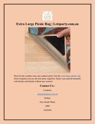 Extra Large Picnic Rug Letsparty.com.au