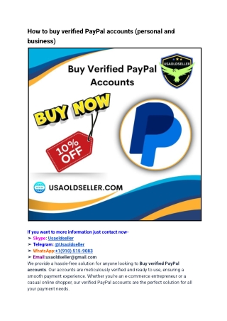 How to buy verified PayPal accounts (personal and business)