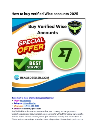 How to buy verified Wise accounts 2025