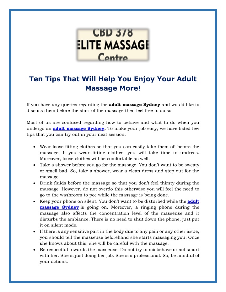 ten tips that will help you enjoy your adult